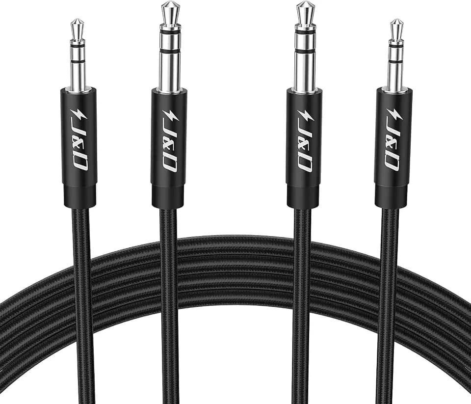 J&D 3.5 mm to 2.5 mm Aux Audio Cable, 2-Pack Headphone Cord 2.5 mm Male to 1/8 inch 3.5 mm Male Stereo Audio Jack Adapter Cable Compatible with Bose, JBL and More, 6.6 Feet