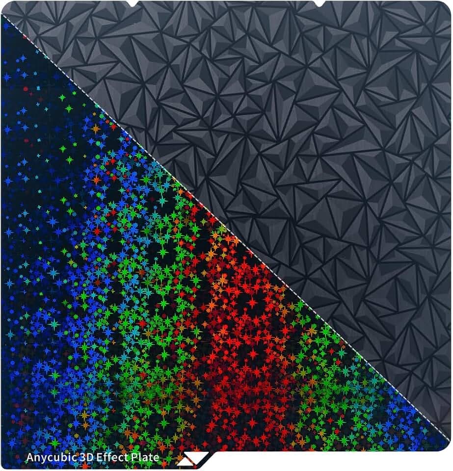 ANYCUBIC Kobra S1 Combo Druckplatte, 3D Effekt Bauplatte, Glatte Textur mit flexibler Bauplatte aus Federstahl, Diamond+Octagonal Star Heizbett für Anycubic 3D-Drucker Kobra S1 Combo, Kobra S1