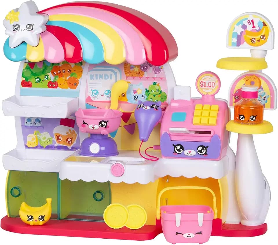 Kindi Kids™ Kitty Petkin-Supermarkt, 2 Shopkins und Spielunterlage aus Vinyl, Mehrfarbig, 50003