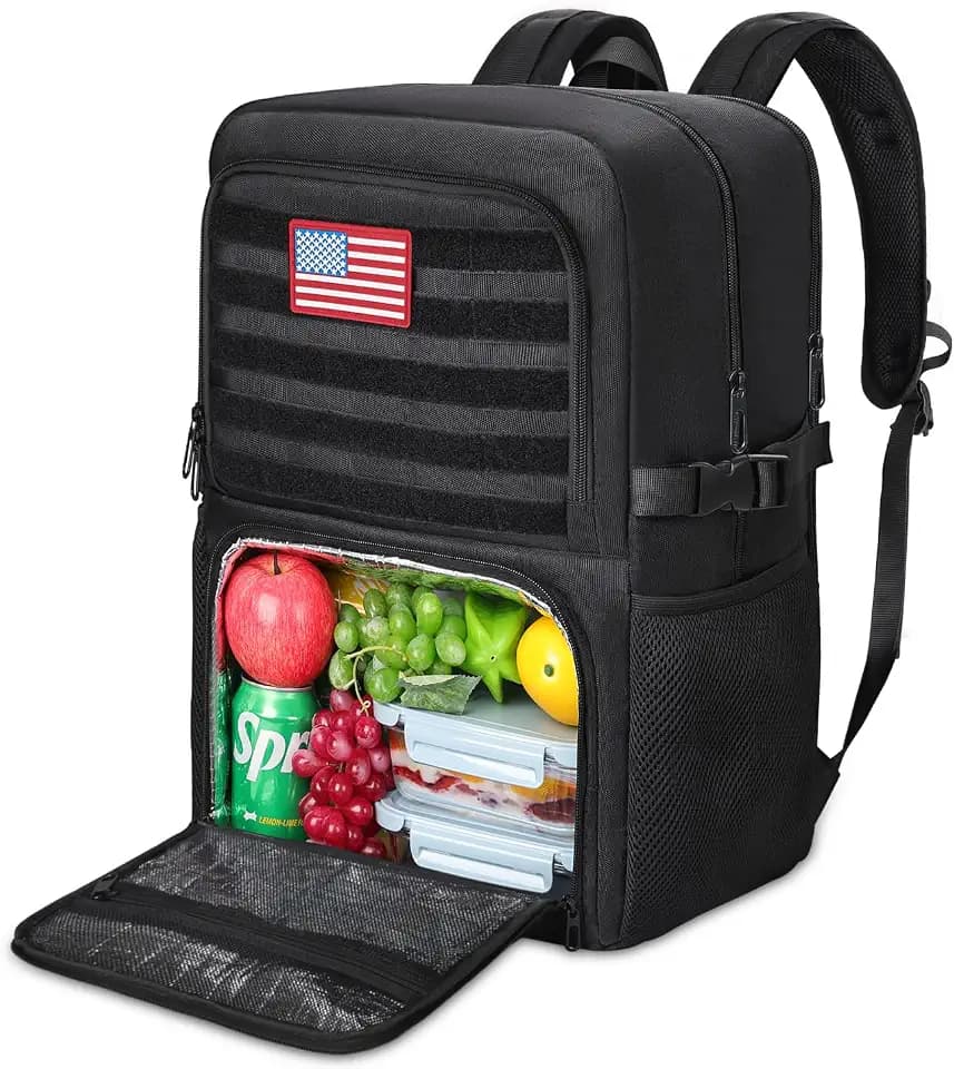 BERTASCHE Backpack with Lunch Compartment,17.3 inch Laptop Backpack for Men