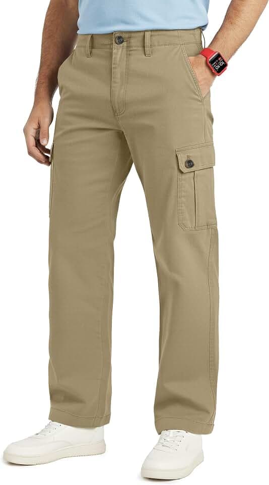 Cotton Stretch Men Casual Cargo Pants Relaxed Fit