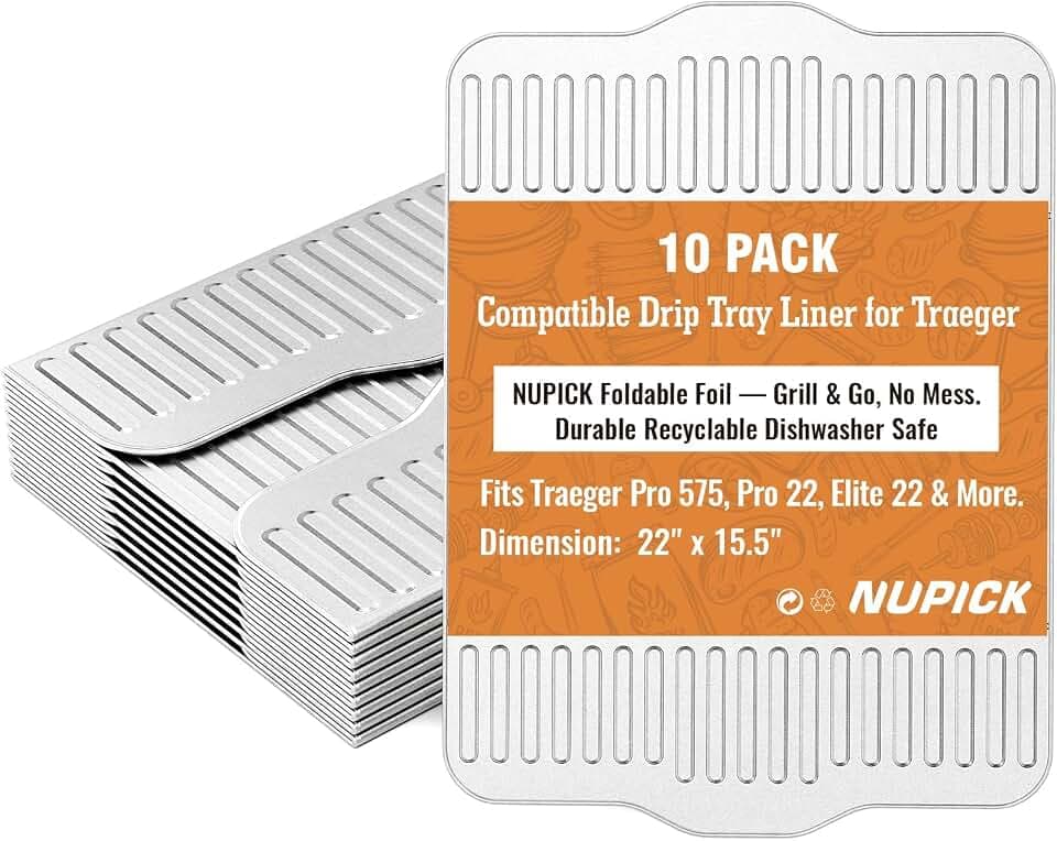 NUPICK BAC507 Grill Drip Tray Liners for Traeger Pro 575, Pro 22, Elite 22