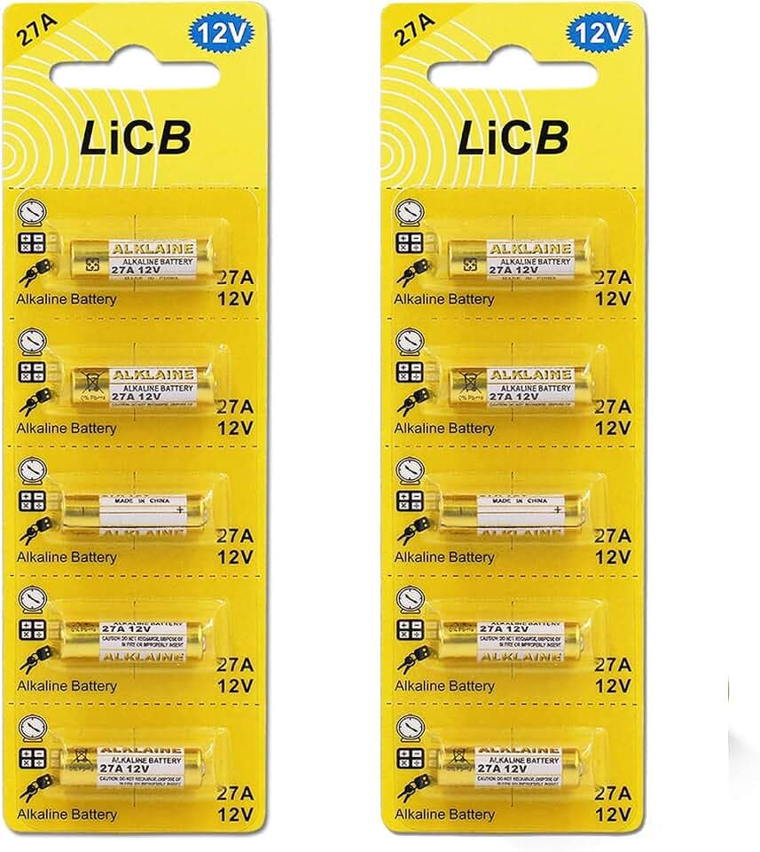 LiCB 10 Stück 27A 12V Alkaline Batterie, V27A LR27A MN27 L828 A27 12V Batterie 3 Jahre Lagerfähigkeit 100% Voll Garantie