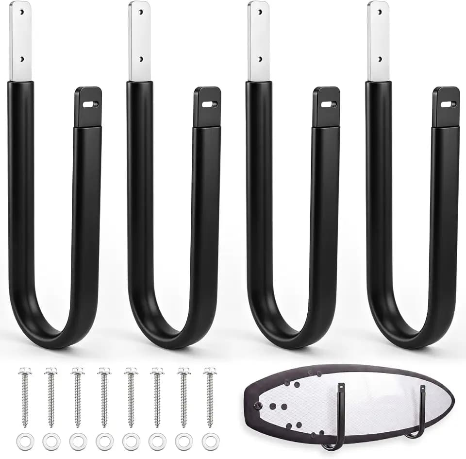 Wesiti Surfboard Shelf Wall Mount Rack Longboard Skateboard Snowboard Kayak Ski Hangers Traction Board Rack Wall Board Surfboard Mount Paddle Surf Storage Skateboard Snowboard Holder Kayak Racks