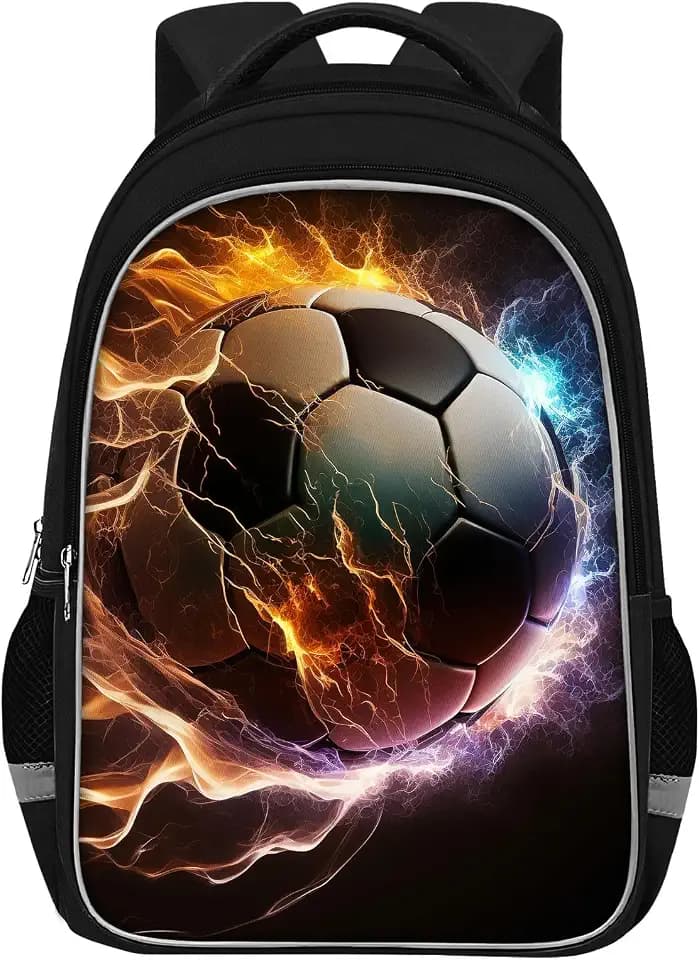 TILYTADLY School Backpack for Boys - Soccer Boys Backpack for Kids Children Teens Elementary Middle School - Students Bag for Ages 6-18,17″Bookbag Multifunctional Large Capacity