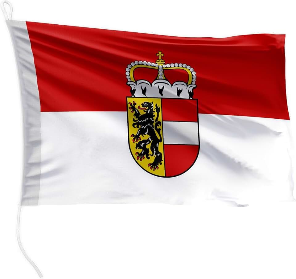 Premium Bootsfahne Salzburg 40 x 60 cm - 115g/m² Stoffgewicht - gedruckt, robust mit Strick & Schlaufe, Bootszubehör Motorboot (40 x 60 cm - Salzburg)