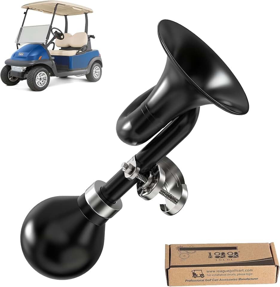 10L0L Golf Cart Retro Clown Horn, Classic Vintage Metal Twist Loudspeaker, Fashion Snail Air Horn for Yamaha, EZGO, Club Car Golf Cart, Bike, Motorcycles, Boats and RVs