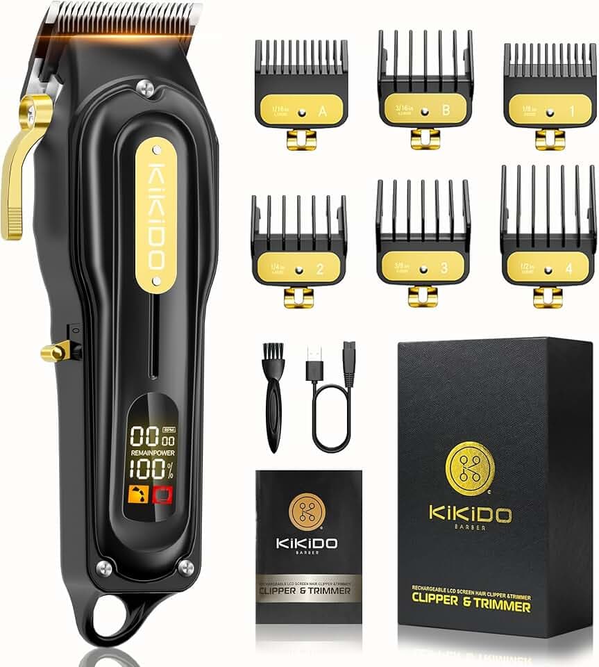 KCANEO Haarschneidemaschine Herren Profi, Kabellos Haarschneider Zum Schneiden und Pflegen, Wiederaufladbarer Bartschneider Trimmer Herren Set, Rasiermaschine Elektrisch Shaver