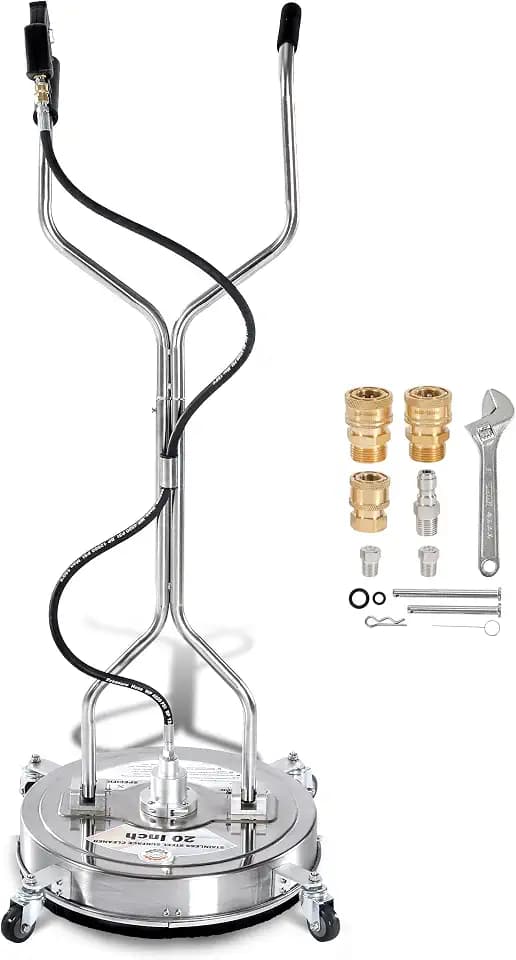 PWACCS 20" Pressure Washer Surface Cleaner with Wheels, Stainless Steel