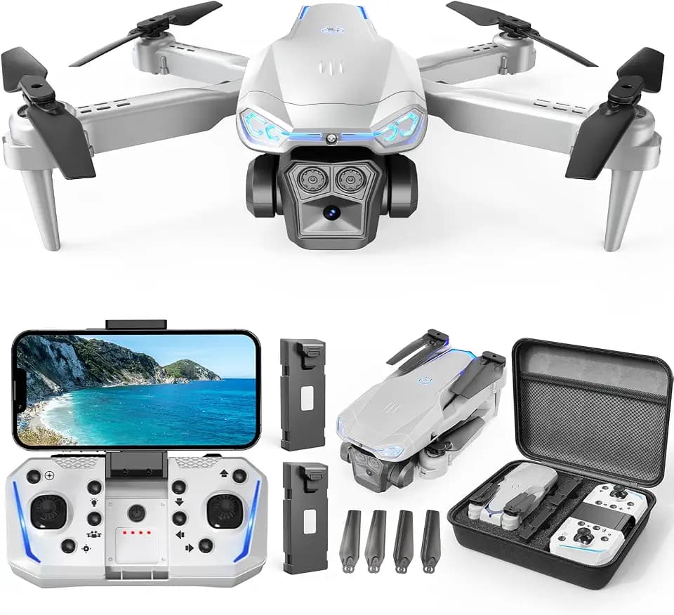 Naseto 1080P HD Foldable Drone with Camera for Adults & Kids, RC Quadcopter with One-Key Takeoff/Landing, Altitude Hold, Waypoint Flight, 360° Flip, 2 Batteries, Easy-to-Fly Gift for Boys and Girls