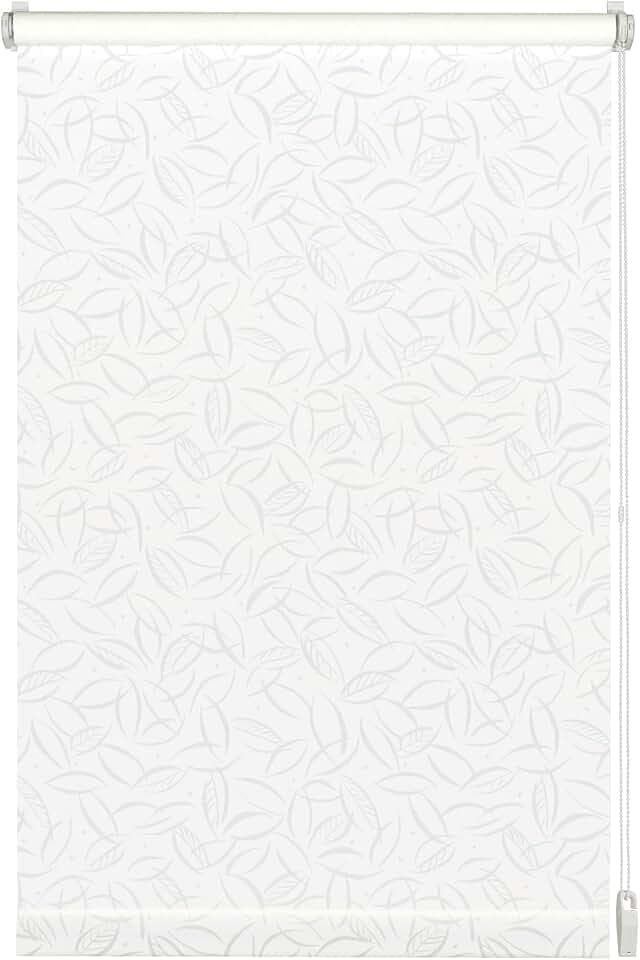 Gardinia Rollo mit dezentem Muster zum Klemmen oder Kleben, Tageslicht-Rollo, Blickdicht, Alle Montage-Teile inklusive, EASYFIX Rollo Dekor, Weiß, 75 x 150 cm (BxH)