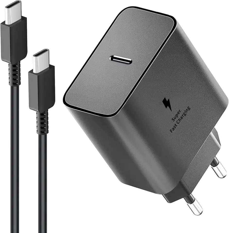 45W USB C Ladegerät Schnellladekabel für Samsung Galaxy S24 S23 S22 S21 S20FE S10 S9 S8 A55 A54 A53 A52 A51 A50 A34 A33 A23 A13, USB-C Netzteil Adapter Ladestecker Fast Charger mit 2M USBC Ladekabel