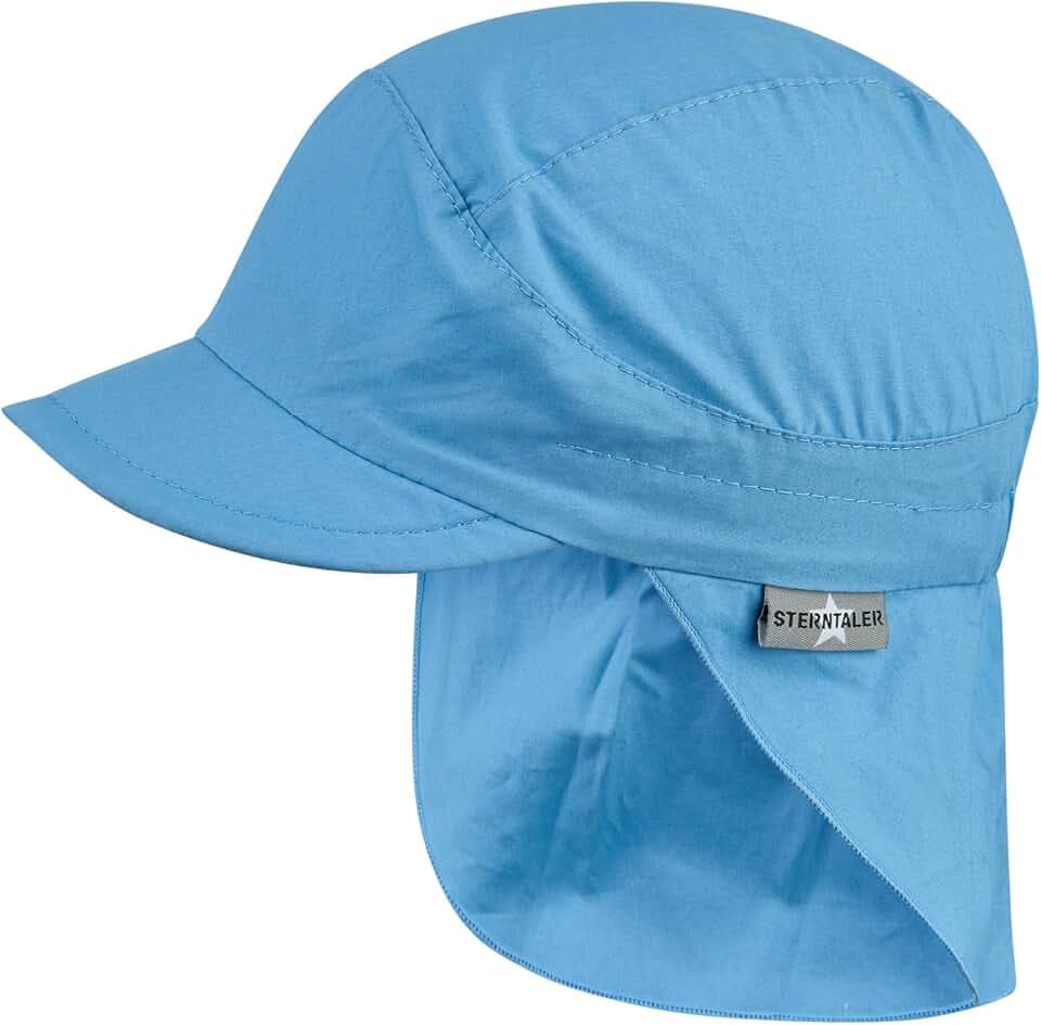 Sterntaler Schirmmütze Nacken Basic - Mädchen Baby- und Kinder Mütze mit Nackenschutz - UV-Schutz 50+ Hut aus Popeline (Bio) - leichte Sommer Kopfbedeckung mit Gummiband