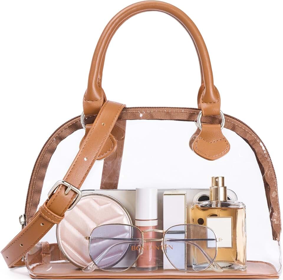 BOSTANTEN Small Clear Bag for Stadium Approved Crossbody Purse for Events