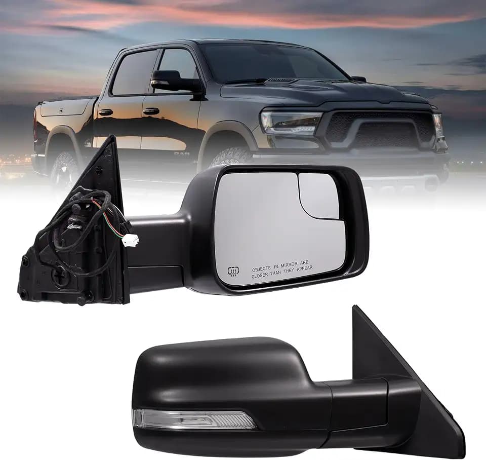 Passenger Side Mirror For 2019-2026 Ram 1500(8+2Pin Black)