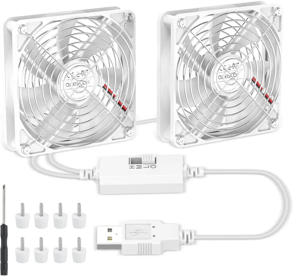aceyoon Two USB Fan 140mm 5V, Double USB PC Fan