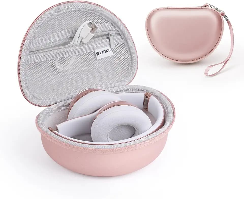 Case for Beats Solo3 /Solo 4 On-Ear Headphones, Portable Travel Hard Shell Storage Bag (Rose Gold)