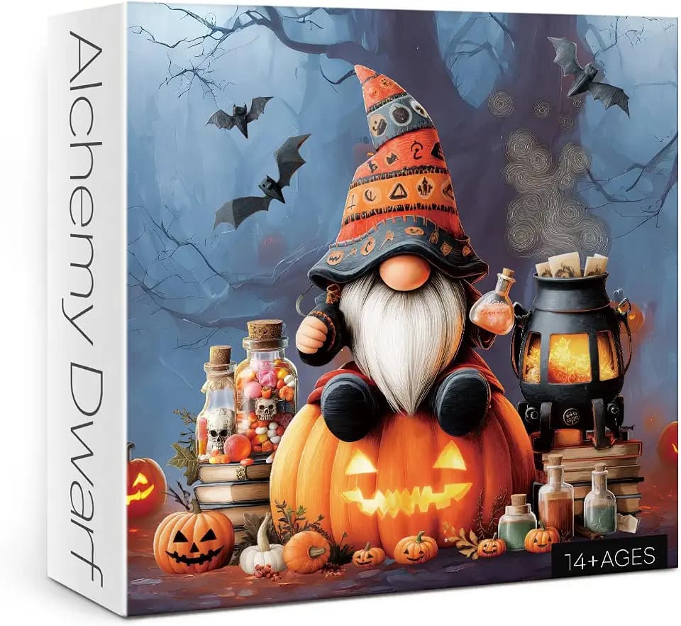 Magic Mystery Halloween Gnome Puzzles for Adults 1000 Pieces