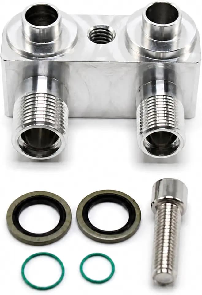 LSX LS1 Swap New Chrome AC Compressor adapter 8AN/-10AN Fittings CNC Machined 6061-T6 Billet Aluminum