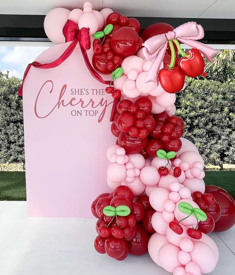 PageebO Cherry Birthday Decorations,for Cherry on TOP Baby Shower Decor