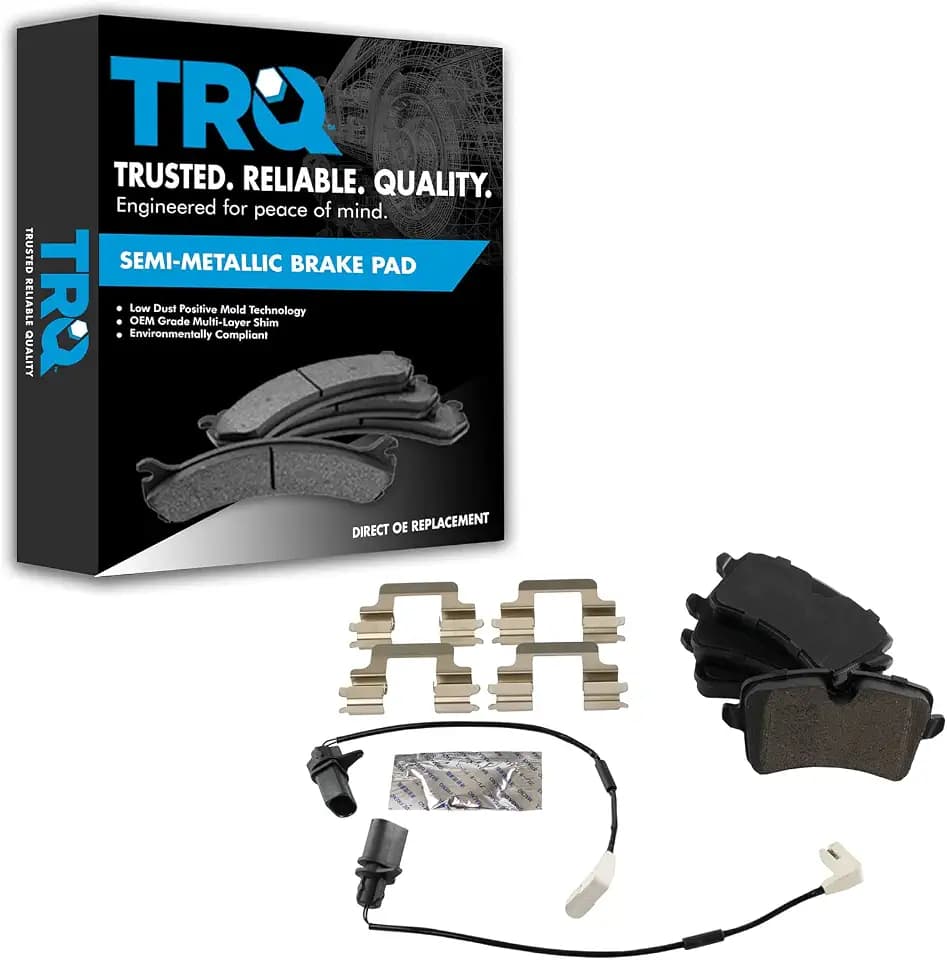 TRQ Rear Brake Pads Semi Metallic Hardware
