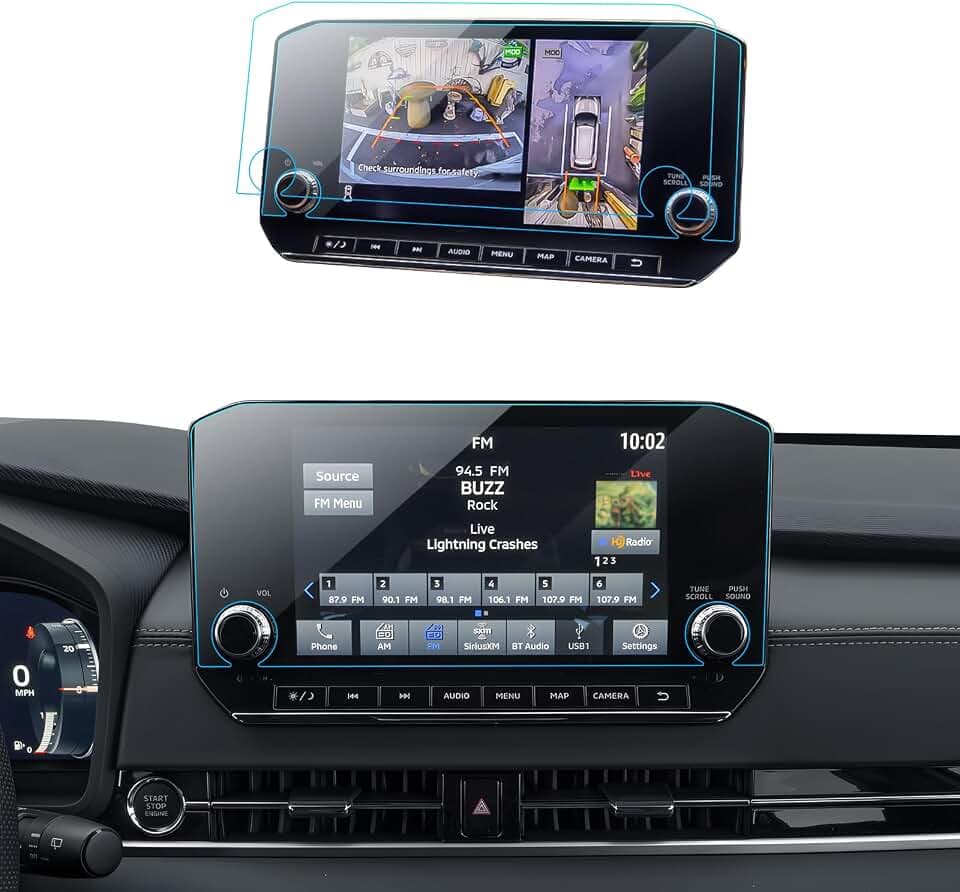2PCS Car Screen Protector for 2022 2023 2024 2025 Mitsubishi Outlander SE, Black Edition, SEL and SEL Black Edition Accessories Navigation Nano Touchscreen Protector Film HD Clear 9''