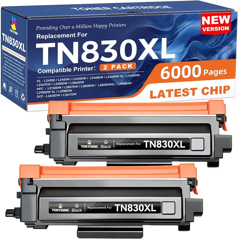 TOKYOINK TN830XL Toner Cartridges Replacement for Brother TN830 830XL 2Pack
