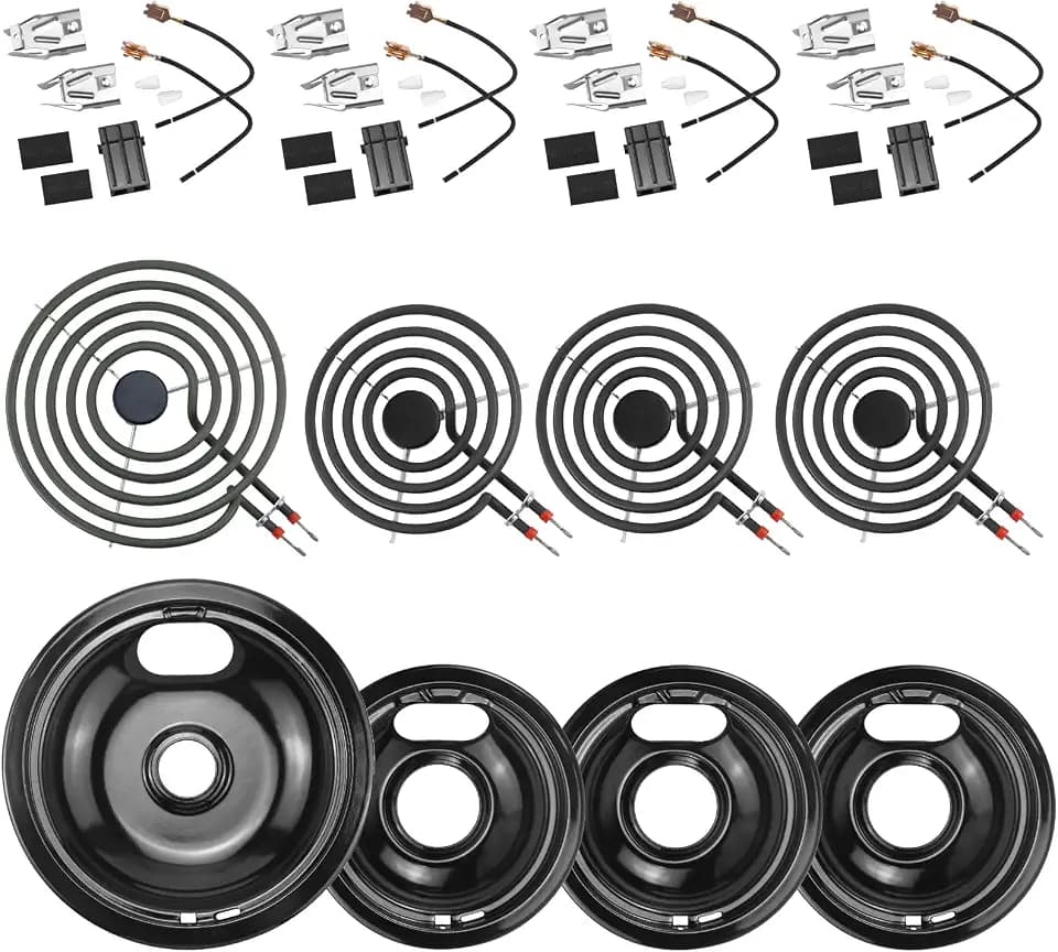 Black Burner Drip Pans and Stove Burners and 330031 Surface Element