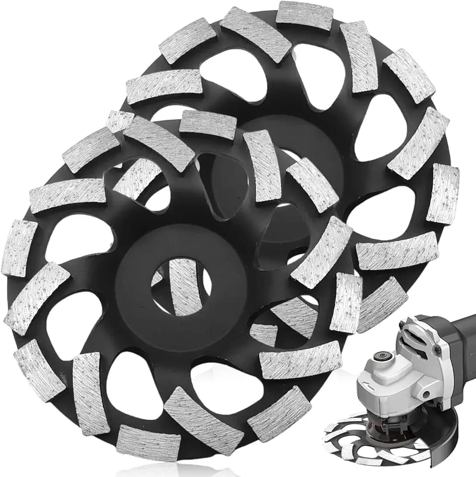 2 PCS Diamant Schleiftopf Extra Speed Beton 125 mm x 22,23 mm Schleifteller, Topfschleifer Für Beton Stein Naturstein Fliesenkleber Granit Mauerwerk-Extra Speed Diamant Schleifscheibe (Schwarz)