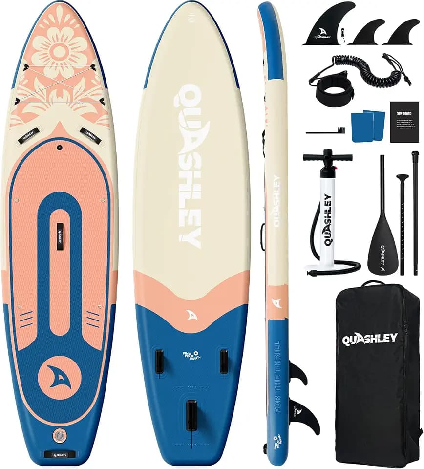 Quashley Inflatable Stand Up Paddle Board,Inflatable Paddleboards 32/34 Inch Wide,All Around SUP for Beginners