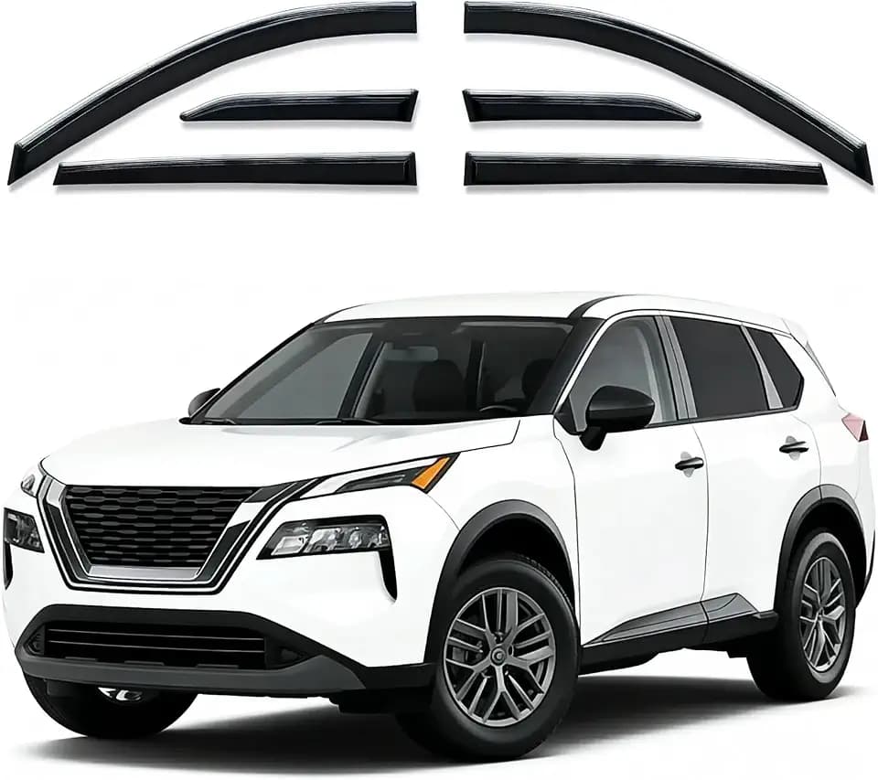 Rain Guards Window Visors 6Pcs Chrome for Nissan Rogue 2021-2025