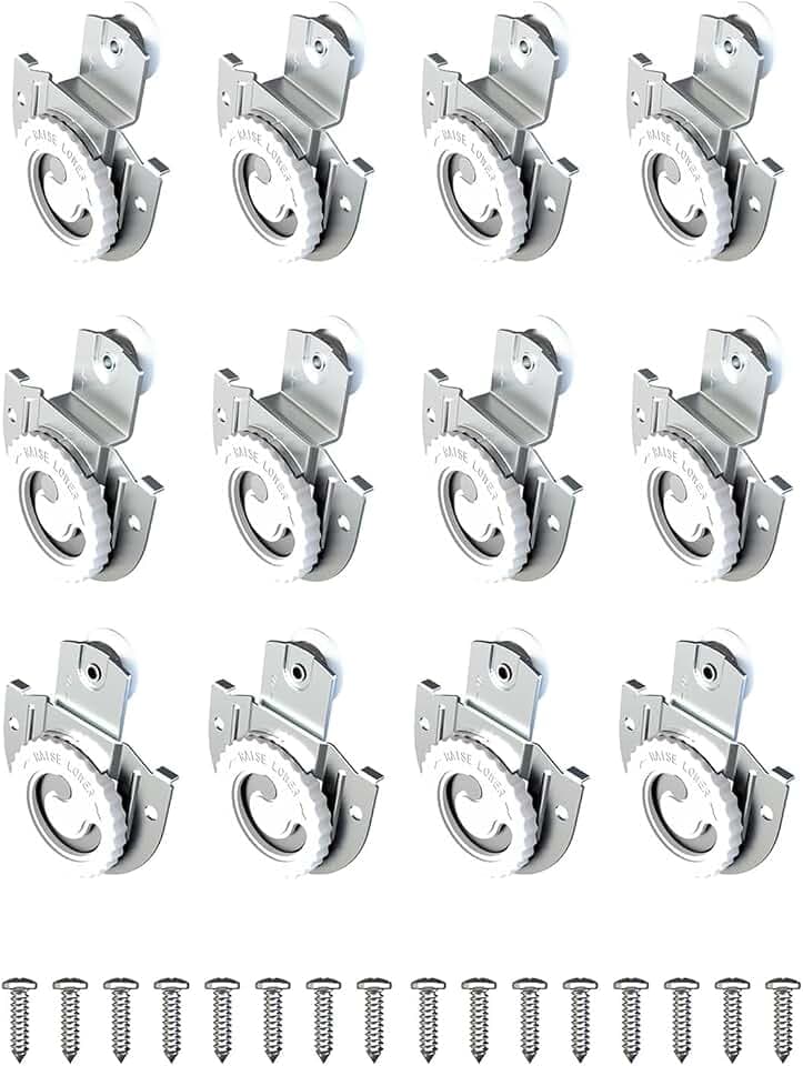 12 PCS Closet Door Roller Kit, Sliding Wardrobe Closet Door Hardware Top-Roller Kit with Adjustable Screws,Slide Smoothly and Quietly