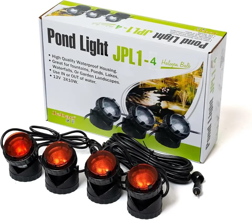 Jebao Submersible Halogen Pond Light Kit, 4-Pack