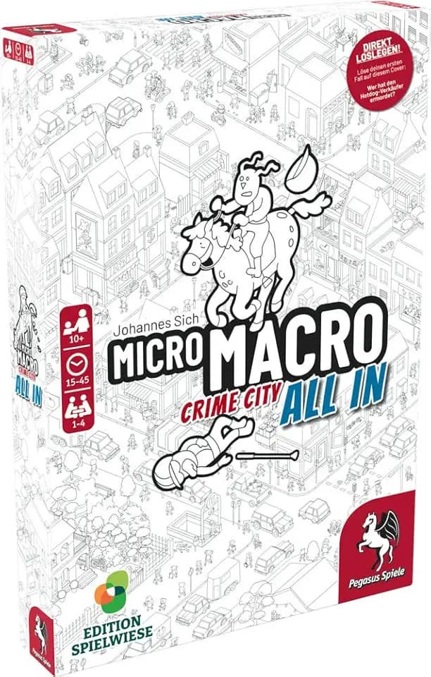 EDITION SPIELWIESE, MicroMacro: Crime City – All in, spannendes Krimi-Spiel, perfekt für spannende Verbrecherjagden, für 1-4 Personen ab 10 Jahren