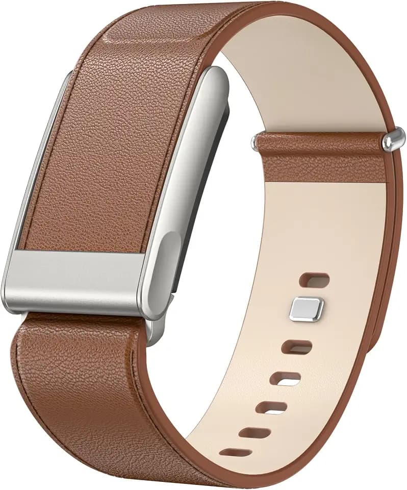 omee Leather Band Compatible with Whoop 5.0 Band Strap Men Women, Genuine Leather Rugged Durable Replacement Wristbands Straps for Whoop 5.0 Bands