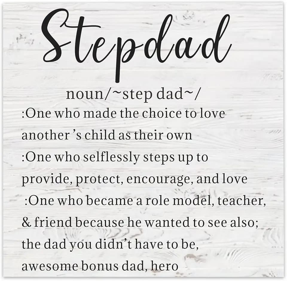 Step Dad Wood Sign Gifts, Father's Day, Birthday Gift for Stepdad, Bonus Dad Gifts from Bonus Daughter, Stepdad Present for Step Father