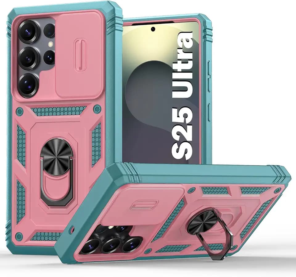 PASNEW Hard Shell for Samsung Galaxy S25 Ultra,6.9",Pink Green