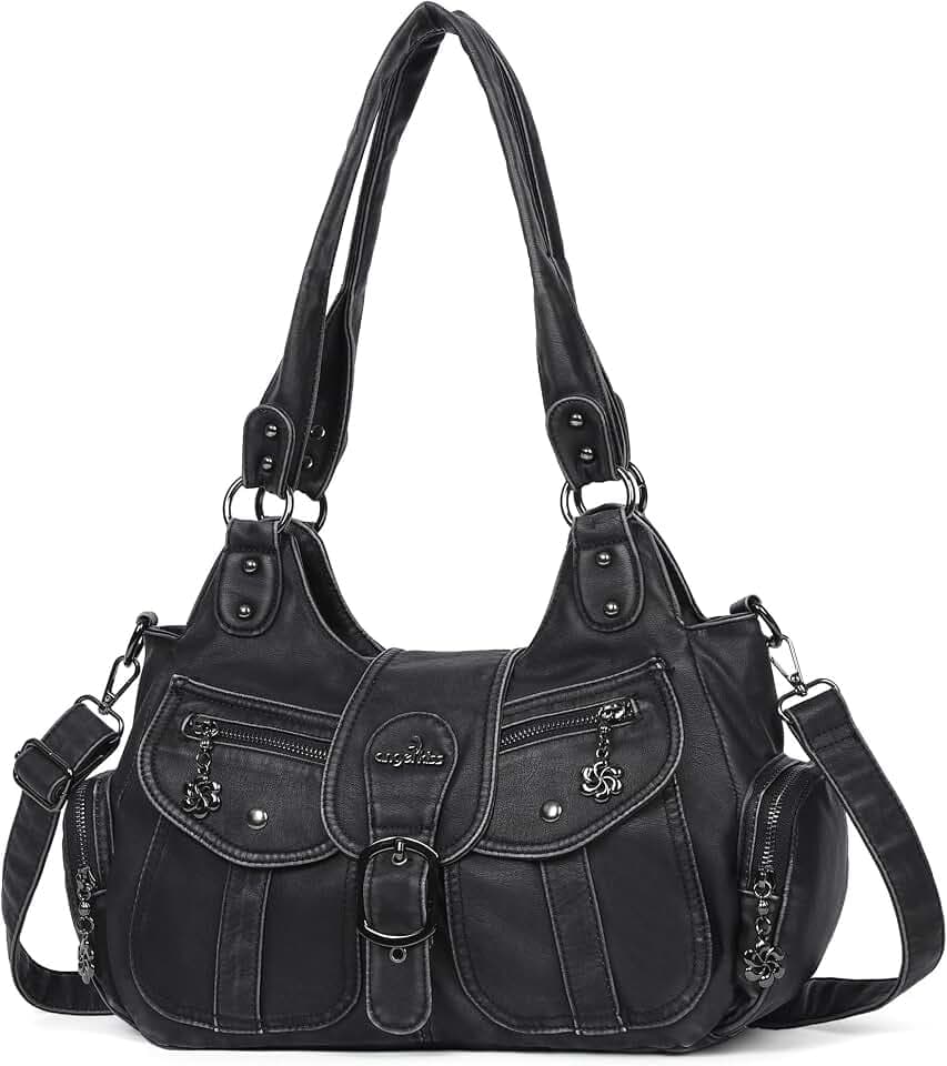 Angel Kiss Hobo Bags for Women Vegan Leather Shoulder Purses and Handbags Ladies Roomy Tote Bags Purse with Crossbody Strap