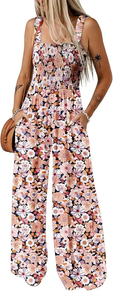 Dokotoo Women's Loose Overalls Jumpsuits One Piece Sleeveless Rompers