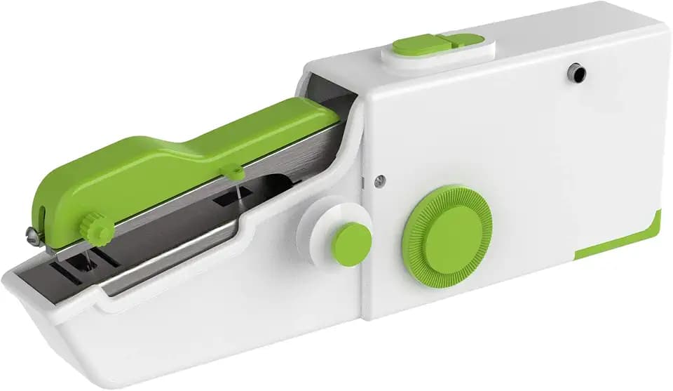 Tragbare Mini-Nähmaschine - Grün - Batteriebetrieben: 4 AA - Für Anfänger
