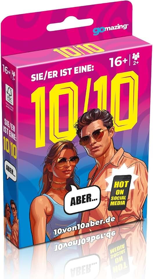 Kartenspiel Sie/Er ist eine 10 von 10, Aber... - 800 spannende Fragen an Sie und Ihn - Partyspiel ab 2 Spielern - Das Trend-Spiel von TikTok und Insta