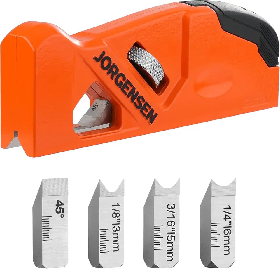 JORGENSEN Chamfer Plane, Edge Corner Plane, 4 Cutter Heads Built-In Storage