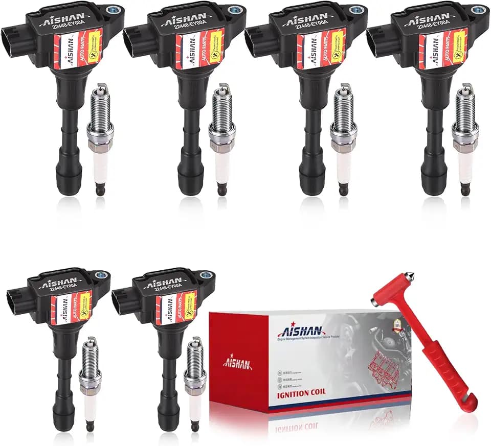 Set of 6 Ignition Coil Pack and Iridium Spark Plugs for Nissan 370Z 09-19