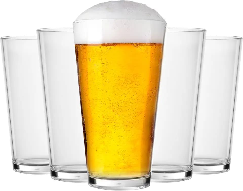 Youngever 6 Pack 22 Ounce Plastic Beer Glasses, Unbreakable Beer Mug, Drinking Glasses, Reusable Beer Cups