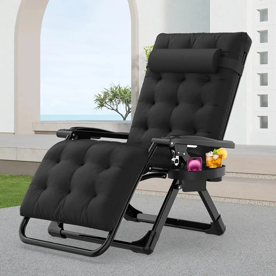 Suteck Zero Gravity Chair, Folding Lounge Chairs with Aluminum Alloy Lock
