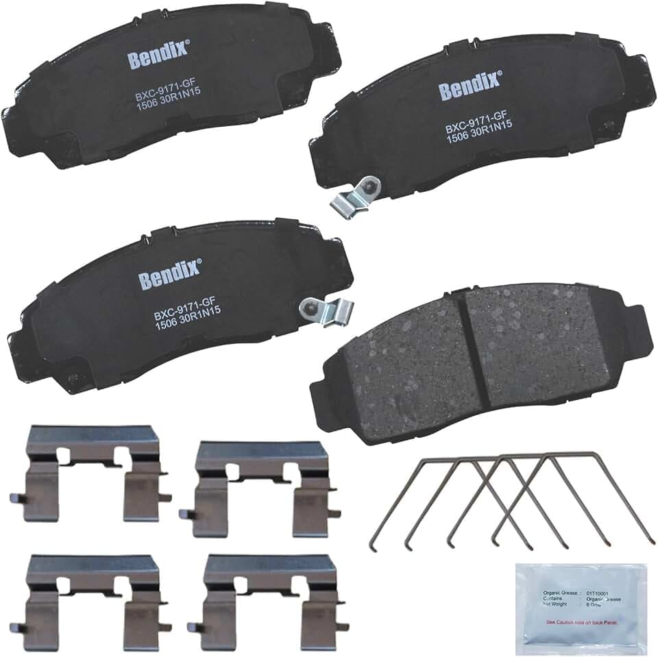 Bendix Priority1 CFC1506 Ceramic Front Brake Pads for Acura CL 2001-2003, RL 1999-2004, TL 1999-2008, TSX 2004-2014, Honda Accord 2003-2012 (select trims only)
