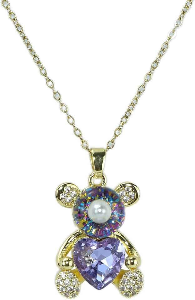 Elegant Gemstone Necklace for Women, Dainty Pendant Necklace with Chain Western Jewelry for Women Fashion Initial Jewelry Charm Necklace, Valentines Gift for Women