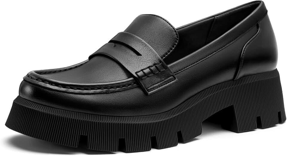 FITORY Loafers for Womens Dress Shoes Slip on Penny Loafers Platform