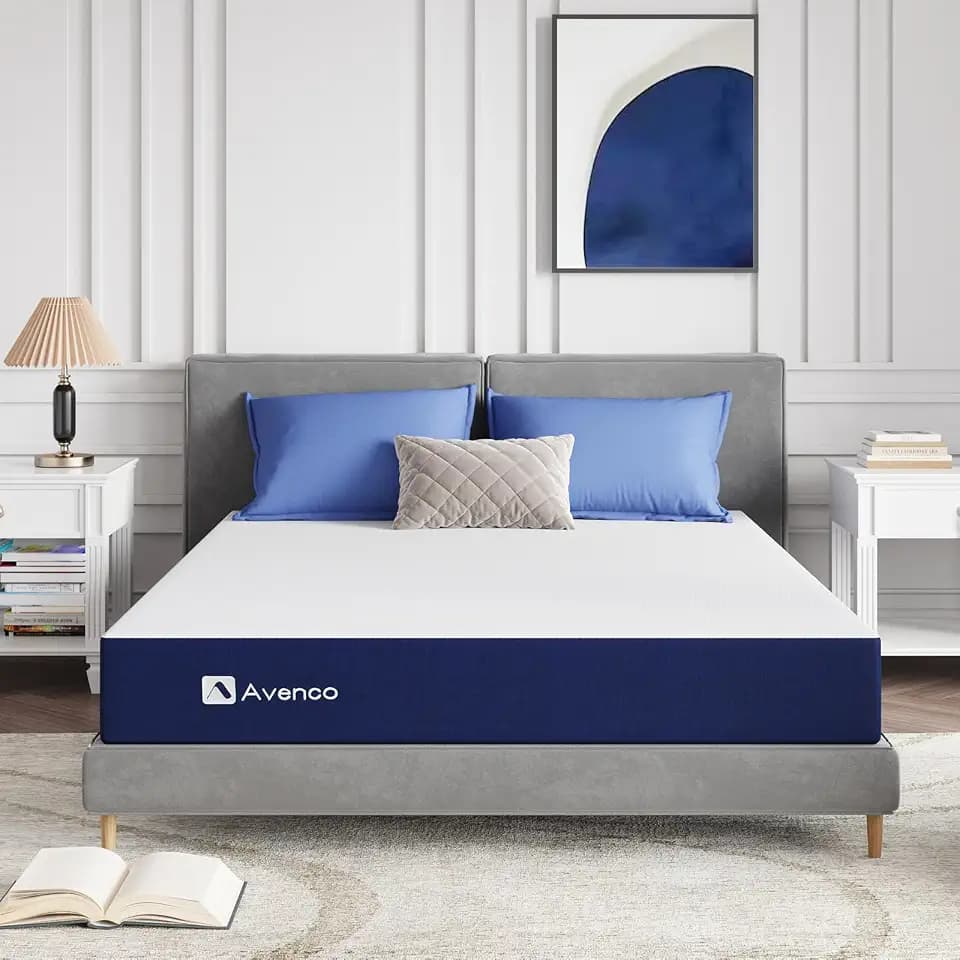 Avenco Matratzen 150x190，Gel Gedächtnisschaum Matratze, Comfort High Elastic Memory Foam Matratze, Mittelfeste Hybridschaum-Matratze für kühlen Schlaf，Öko-Tex Zertifiziert，14cm