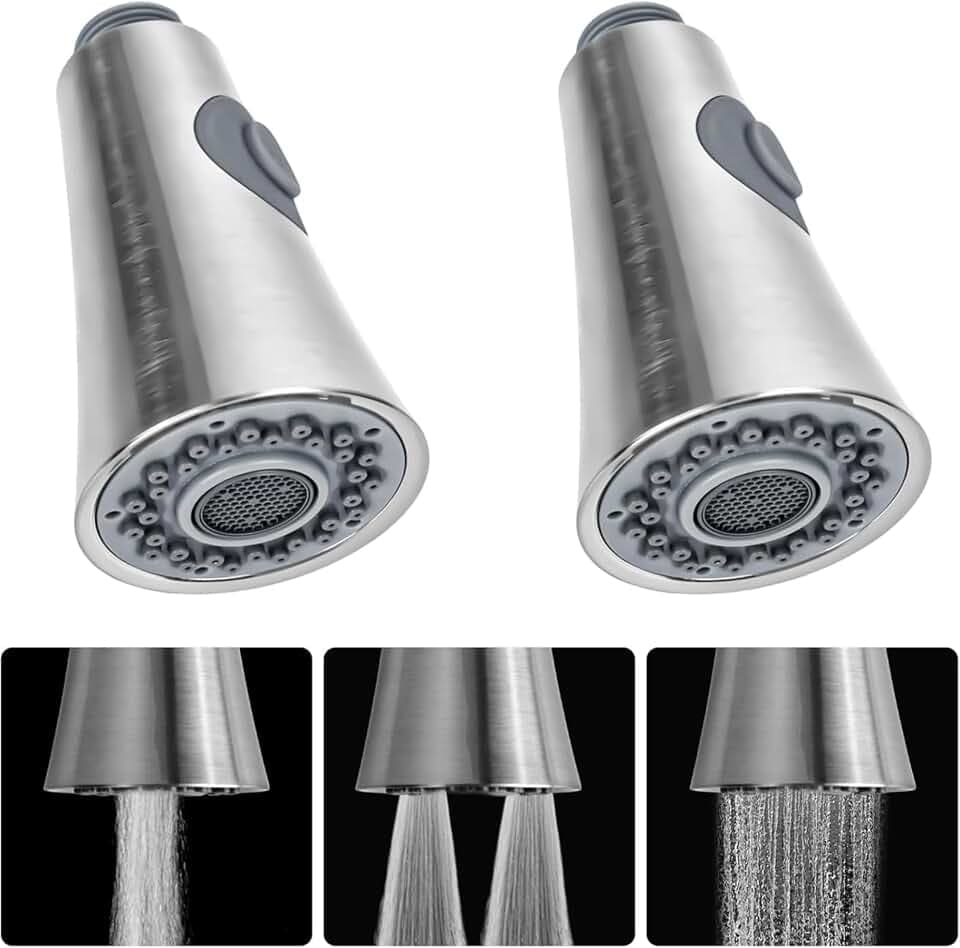 2 Stück Wasserhahn Ersatz Brausekopf, Brausekopf Küchenarmatur, G 1/2 Pull Out Spray Kopf Wasserhahn Ersatzteile für Spültischarmatur, Handbrause Küchenarmatur
